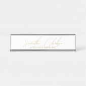 Professional Handwritten Gold Script Typography Schreibtischnamensplakette (Vorderseite )