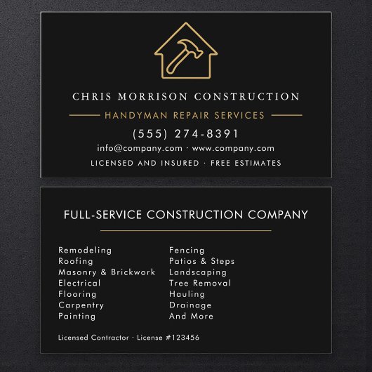 Professional Handyman & Builder Visitenkarte