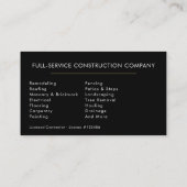 Professional Handyman & Builder Visitenkarte (Rückseite)