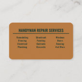 Professional Handyman Forest Green Copper Visitenkarte (Rückseite)