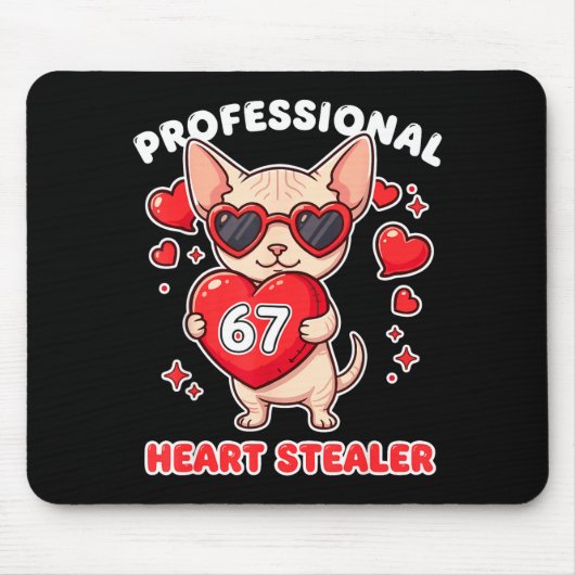 Professional Heart Stealer Valentines 67 Meme 6 7  Mousepad (Vorne)