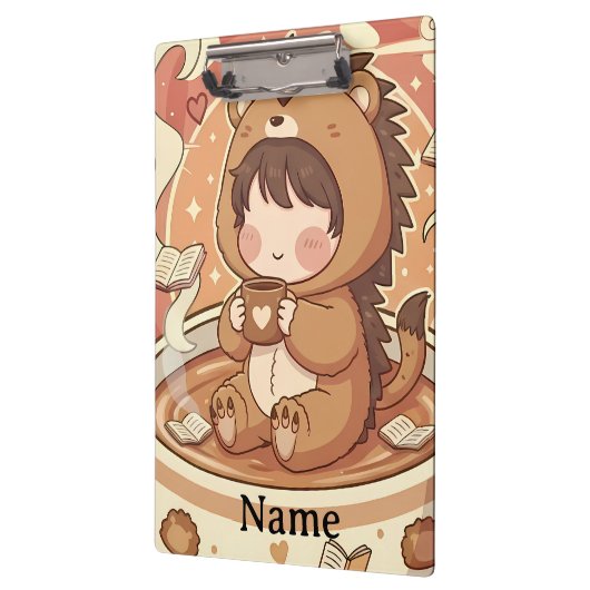 Professional Hedgehog Chibi Office Clipboard Klemmbrett (Links)