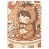 Professional Hedgehog Chibi Office Clipboard Klemmbrett (Rückseite)