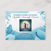 Professional Home Cleaning Services Logo QR Code Visitenkarte (Vorderseite)