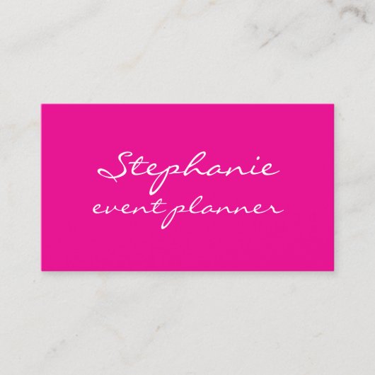 Professional Hot Pink White Colorful Girly Modern Visitenkarte (Vorderseite)