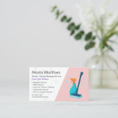 Professional House Cleaning Pink Visitenkarte (Stehend Vorderseite)