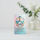 Professional House Cleaning Service Housekeeping Visitenkarte (Stehend Vorderseite)