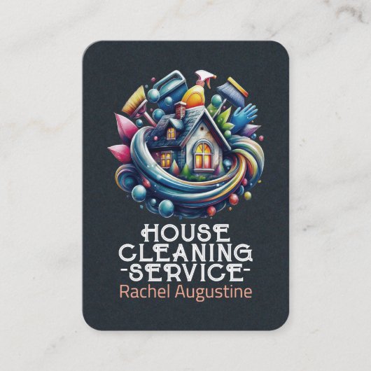 Professional House Cleaning Service Housekeeping Visitenkarte (Vorderseite)