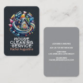 Professional House Cleaning Service Housekeeping Visitenkarte (Vorne/Hinten)