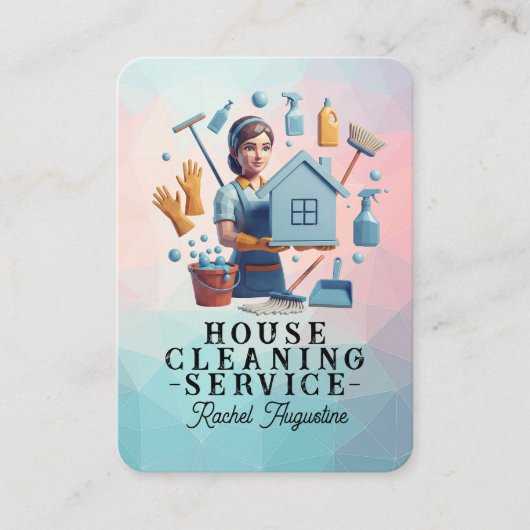 Professional House Cleaning Service Housekeeping Visitenkarte (Vorderseite)