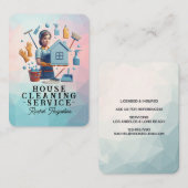 Professional House Cleaning Service Housekeeping Visitenkarte (Vorne/Hinten)