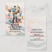 Professional House Cleaning Service Housekeeping Visitenkarte (Vorne/Hinten)