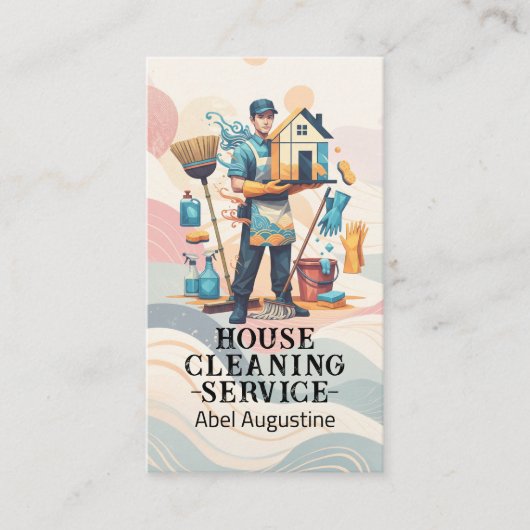 Professional House Cleaning Service Housekeeping Visitenkarte (Vorderseite)
