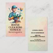 Professional House Cleaning Service Housekeeping Visitenkarte (Vorne/Hinten)