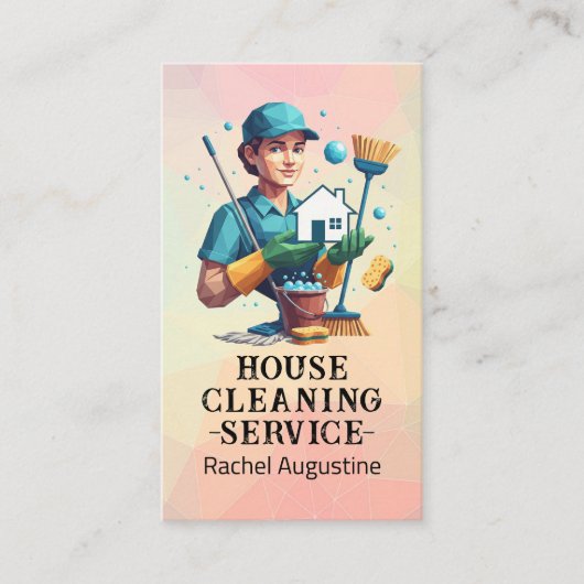 Professional House Cleaning Service Housekeeping Visitenkarte (Vorderseite)