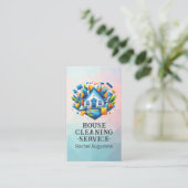 Professional House Cleaning Service Housekeeping Visitenkarte (Stehend Vorderseite)