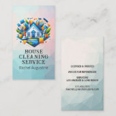 Professional House Cleaning Service Housekeeping Visitenkarte (Vorne/Hinten)