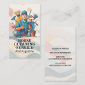 Professional House Cleaning Service Housekeeping Visitenkarte (Vorne/Hinten)