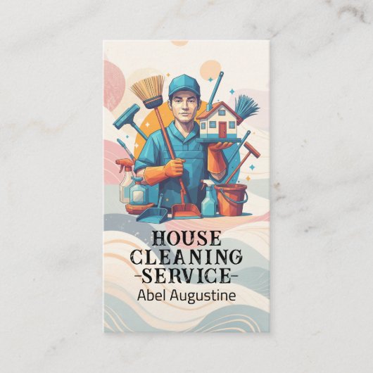 Professional House Cleaning Service Housekeeping Visitenkarte (Vorderseite)