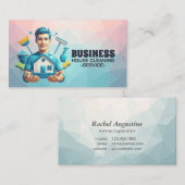 Professional House Cleaning Service Housekeeping Visitenkarte (Vorne/Hinten)