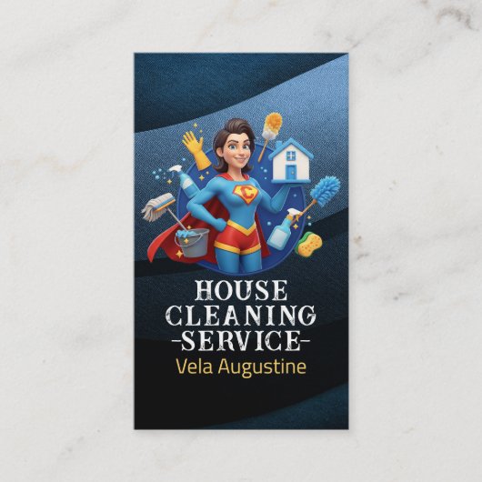 Professional House Cleaning Service Housekeeping Visitenkarte (Vorderseite)