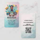 Professional House Cleaning Service Housekeeping Visitenkarte (Vorne/Hinten)