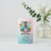 Professional House Cleaning Service Housekeeping Visitenkarte (Stehend Vorderseite)