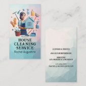 Professional House Cleaning Service Housekeeping Visitenkarte (Vorne/Hinten)