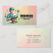 Professional House Cleaning Service Housekeeping Visitenkarte (Vorne/Hinten)