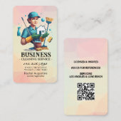 Professional House Cleaning Service Housekeeping Visitenkarte (Vorne/Hinten)