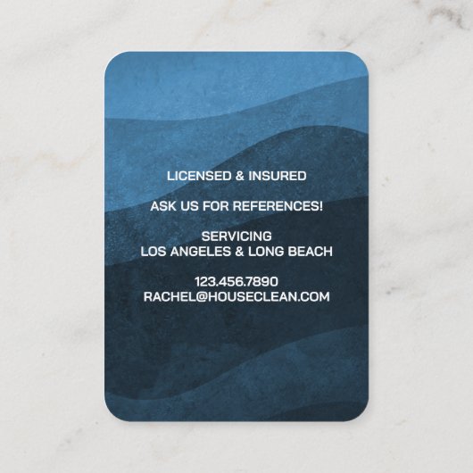 Professional House Cleaning Service Housekeeping Visitenkarte (Rückseite)