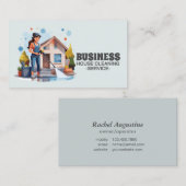 Professional House Cleaning Service Housekeeping Visitenkarte (Vorne/Hinten)