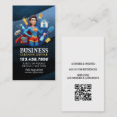 Professional House Cleaning Service Housekeeping Visitenkarte (Vorne/Hinten)