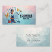 Professional House Cleaning Service Housekeeping Visitenkarte (Vorne/Hinten)