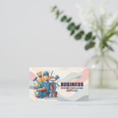 Professional House Cleaning Service Housekeeping Visitenkarte (Stehend Vorderseite)