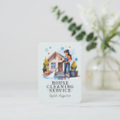 Professional House Cleaning Service Housekeeping Visitenkarte (Stehend Vorderseite)