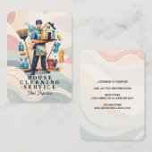 Professional House Cleaning Service Housekeeping Visitenkarte (Vorne/Hinten)