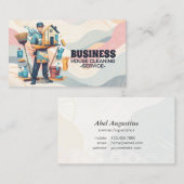 Professional House Cleaning Service Housekeeping Visitenkarte (Vorne/Hinten)