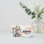 Professional House Cleaning Service Housekeeping Visitenkarte (Stehend Vorderseite)