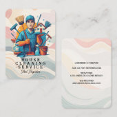 Professional House Cleaning Service Housekeeping Visitenkarte (Vorne/Hinten)