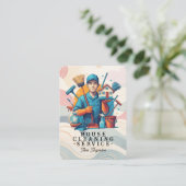 Professional House Cleaning Service Housekeeping Visitenkarte (Stehend Vorderseite)