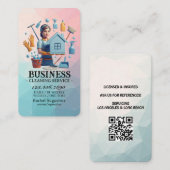 Professional House Cleaning Service Housekeeping Visitenkarte (Vorne/Hinten)