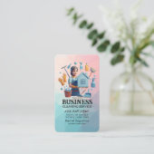 Professional House Cleaning Service Housekeeping Visitenkarte (Stehend Vorderseite)