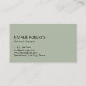 Professional House Cleaning Service Sage Green Visitenkarte (Rückseite)