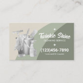 Professional House Cleaning Service Sage Green Visitenkarte (Vorderseite)