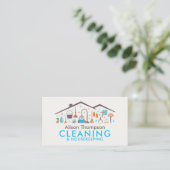 Professional House Cleaning Services Business Card Visitenkarte (Stehend Vorderseite)