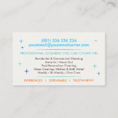 Professional House Cleaning Services Business Card Visitenkarte (Rückseite)