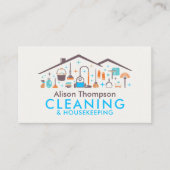 Professional House Cleaning Services Business Card Visitenkarte (Vorderseite)