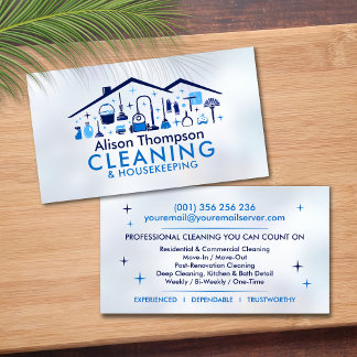 Professional House Cleaning Services Business Card Visitenkarte