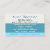 Professional House Cleaning Services Business Card Visitenkarte (Rückseite)